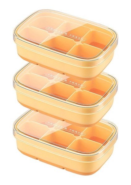 3 Adet Turuncu Mini Buz Küpü Tepsileri Yeniden Kullanılabilir Silikon Buz Küpü Kalıp Küçük Kare Buz Makinesi Çıkarılabilir Kapaklı Ev Alet Kek Kalıbı (Yurt Dışından)