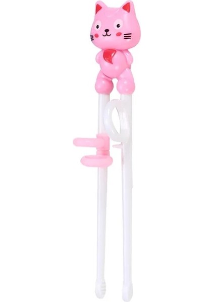 Lolipop-Pembe 1 Çift Yemek Çubukları Plastik Çocuklar Için Karikatür Öğrenme Çubuklarını Yeniden Kullanılabilir Eğitim Çubuklarını Sevimli Çocuk Sofra Takımı (Yurt Dışından)