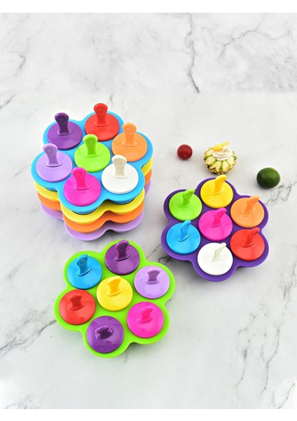 Açık Mor Worthbuy 1 Adet 7 Delik Dıy Dondurma Pops Silikon Kalıp Dondurma Topu Makinesi Popsicles Kalıpları Bebek Meyve Sallamak (Yurt Dışından) fiyatları