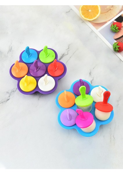 Açık Mor Worthbuy 1 Adet 7 Delik Dıy Dondurma Pops Silikon Kalıp Dondurma Topu Makinesi Popsicles Kalıpları Bebek Meyve Sallamak (Yurt Dışından) modelleri