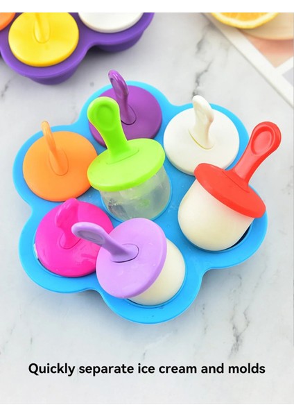 Açık Mor Worthbuy 1 Adet 7 Delik Dıy Dondurma Pops Silikon Kalıp Dondurma Topu Makinesi Popsicles Kalıpları Bebek Meyve Sallamak (Yurt Dışından) fırsatları