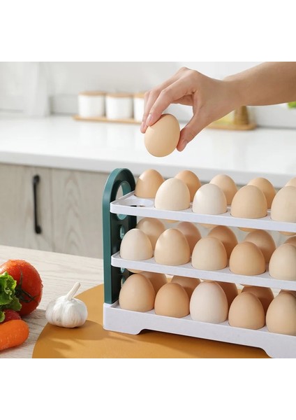 Beyaz Yumurta Saklama Kutusu 3 Katlı Çevirme Çekmecesi Yumurta Yöneticisi Büyük Kapasiteli 30 Hücreli Yumurta Rafı Buzdolabı Yan Yumurta Bölücüler Aksesuarları (Yurt Dışından) indirimleri