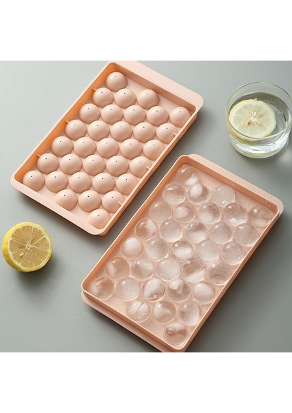 Pembe-A Buz Topu Makinesi Çıkarılabilir Kapaklı Kalıplar Plastik Kalıp Buz Küpü Tepsileri Yuvarlak Top Buz Küpü Makineleri Ev Bar Mutfak Aksesuarları (Yurt Dışından)
