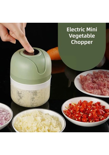 E Set 100/250 ml Mini USB Kablosuz Elektrikli Sarımsak Ezici Kıyıcı Sebze Öğütücü Gıda Mutfak Biber Araçları Kıyma Presi Et I9Z0 (Yurt Dışından)