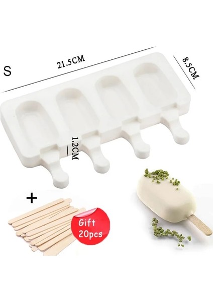 S Dondurma Kalıpları Silikon Gıda Sınıfı Buz Pop Küp Popsicle Kalıp Sopalarla Tatlı Dıy Magnum Kek Kalıbı Dondurma Yapma Makinesi (Yurt Dışından)