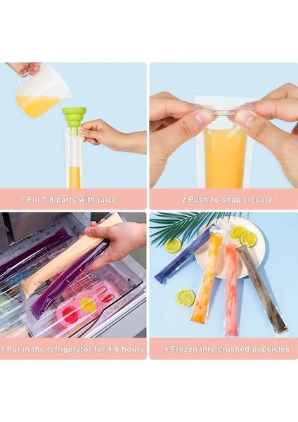 Mavi Huni-1 Adet Yaz Tek Kullanımlık Buzlu Şeker Kalıp Torbaları Dondurma Kilitli Torbalar Dondurucu Tüpleri Fermuarlı Contalar Huni Dondurma Çubuğu Smoothies Çantası (Yurt Dışından)