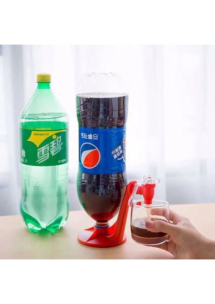 Kırmızı Kola Dispenseri Soda Ters Içme Suyu Dağıtım Anahtarı Makinesi Baş Aşağı Içecek Şişesi Tiryakisi Evde Kullanarak Dış Mekan (Yurt Dışından) fırsatları