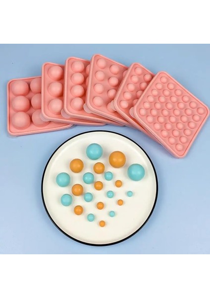 1 cm 25 Delik Silikon Buz Topu Kalıbı Gıda Sınıfı Yuvarlak Top Buz Küpü Kalıp Şeker Çikolata Fasulye Jöle Silikon Kapaklı Kalıp Mutfak Aksesuarları (Yurt Dışından)