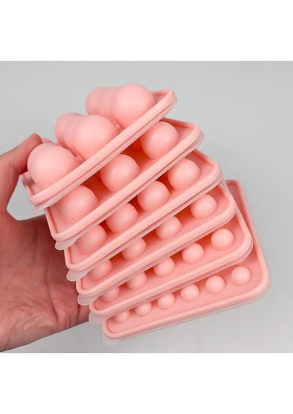 1 cm 25 Delik Silikon Buz Topu Kalıbı Gıda Sınıfı Yuvarlak Top Buz Küpü Kalıp Şeker Çikolata Fasulye Jöle Silikon Kapaklı Kalıp Mutfak Aksesuarları (Yurt Dışından)
