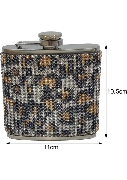 Pembe 180 ml Cep Şişesi Kişiselleştirilmiş Rhinestone Çivili Sızdırmaz Paslanmaz Çelik Yeniden Kullanılabilir Anti-Damla Şarap Şişesi Likör Şişesi Kadınlar Için (Yurt Dışından)