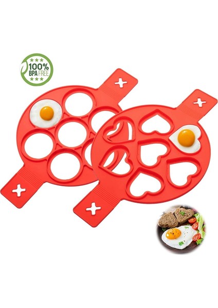 4 Delik Kalp Çiçek Yapışmaz Gözleme Kalıpları Halka Silikon Kızarmış Yumurta Kalıp Yeniden Kullanılabilir Gözleme Makinesi Yumurta Halkası Pişirme Omlet Kalıp Mutfak Pişirme Araçları (Yurt Dışından)