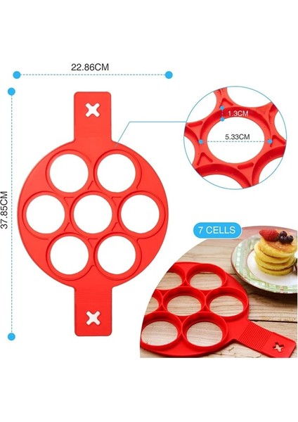4 Delik Kalp Çiçek Yapışmaz Gözleme Kalıpları Halka Silikon Kızarmış Yumurta Kalıp Yeniden Kullanılabilir Gözleme Makinesi Yumurta Halkası Pişirme Omlet Kalıp Mutfak Pişirme Araçları (Yurt Dışından)