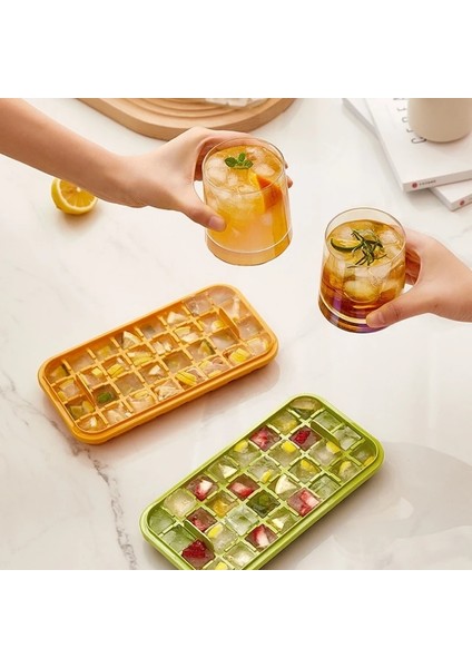 1 Ice Cube Tepsi Seti 2023 Silikon Buz Kalıbı ve Saklama Kutusu 2'si 1 Arada Ice Cube Tepsi Yapımı Kalıp Kutusu Maker Bar Mutfak Aksesuarları Mutfak Eşyaları Ev Aletleri (Yurt Dışından)