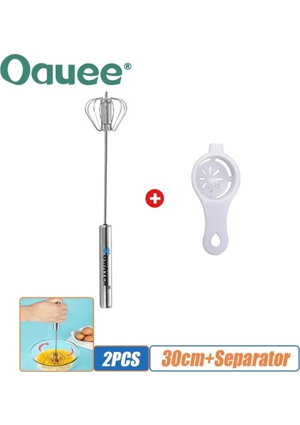 2 Adet 30 cm Yarı Otomatik Yumurta Çırpıcı 304 Paslanmaz Çelik Pişirme Aksesuarları El Mikseri Kendiliğinden Dönen Krem Süt Gereç Mutfak Yumurta Karıştırıcı (Yurt Dışından) fiyatları