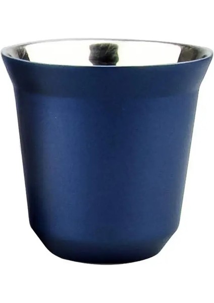 Lacivert Paslanmaz Çelik Kahve Kupa Çift Duvar Fincan Sevimli 80 ml Espresso Yalıtım Nespresso Pixie Kahve Kapsül Şekli Termo Kahve Kupaları (Yurt Dışından)