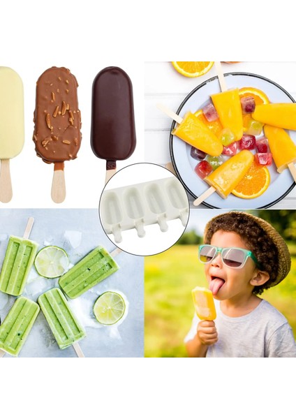 50 Pcs Çubuklu Silikon Popsicle Kalıpları 4/8 Kaviteli Popsicle Yapımcısı Kalıp, Bpa Içermeyen Silikon Kek Pop Kalıpları, Kolay Bırakılan Buz Pop Kalıpları (Yurt Dışından)
