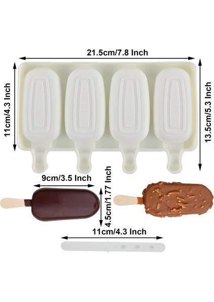 50 Pcs Çubuklu Silikon Popsicle Kalıpları 4/8 Kaviteli Popsicle Yapımcısı Kalıp, Bpa Içermeyen Silikon Kek Pop Kalıpları, Kolay Bırakılan Buz Pop Kalıpları (Yurt Dışından)