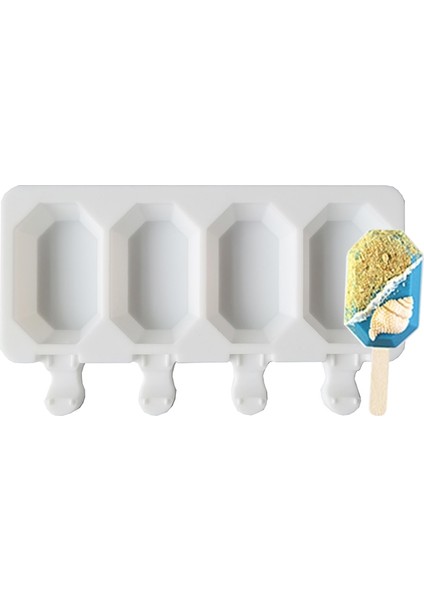 Beyaz Dondurma Kalıp Silikon Buz Kalıp Popsicle Buz Küpü Pop Kalıp Dıy Şeker Puding Kek Aksesuarları Yapma Pişirme Araçları (Yurt Dışından) modelleri