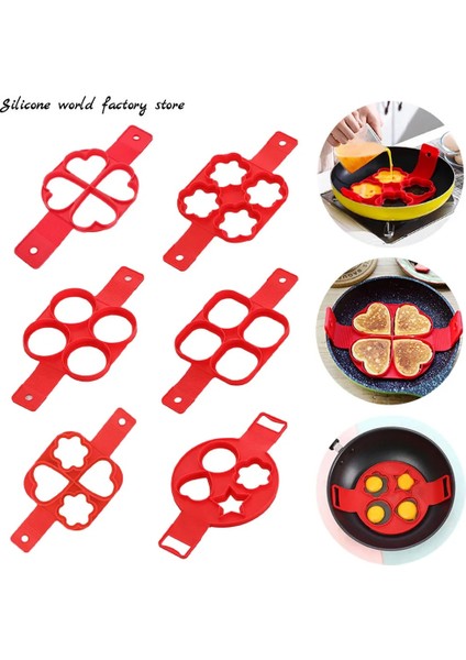 4 Yuvarlak Silikon Dünya Yumurta Gözleme Halkası Yapışmaz Gözleme Yapımcısı Kalıp Silikon Yumurta Pişiricisi Silikon Omlet Kalıpları Pişirme Aksesuarları Için (Yurt Dışından)