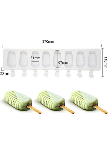 G440729 8/4/1 Delik Silikon Dondurma Kalıp Buz Pop Küp Popsicle Varil Kalıp Tatlı Dıy Kalıp Makinesi Aracı Dondurma Çubuğu (Yurt Dışından)
