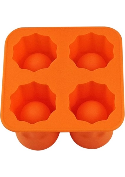 Turuncu 4 Izgaralar Buz Kabı Kalıbı Silikon Buz Küpü Tepsi Buz Kalıbı Buz Atış Cam Kalıp Buz Yapım Makinesi Yaz Içme Aracı Buz Küpü Makinesi Kalıp (Yurt Dışından)