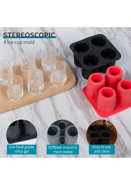 Turuncu 4 Izgaralar Buz Kabı Kalıbı Silikon Buz Küpü Tepsi Buz Kalıbı Buz Atış Cam Kalıp Buz Yapım Makinesi Yaz Içme Aracı Buz Küpü Makinesi Kalıp (Yurt Dışından) indirimleri
