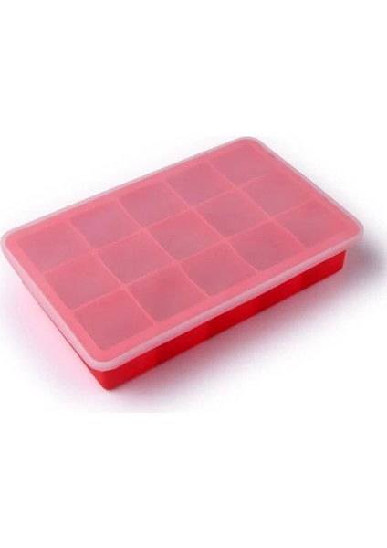 Kapaklı Kırmızı 15 Izgara Silikon Küp Kalıp Büyük Silikon Buz Tepsisi Kalıp Buz Küpü Yapımcısı Kalıp Toksik Olmayan Dayanıklı Bar Pub Şarap Buz Blokları Yapımcısı (Yurt Dışından) fiyatları