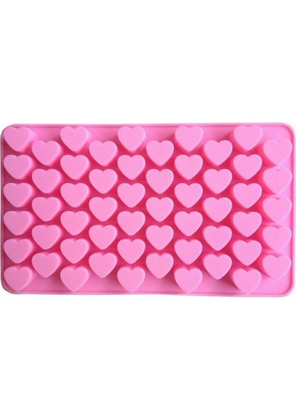 Pembe Mutfak Pişirme Araçları 55 Delik Sevimli Kalp Tarzı Silikon Çikolata Kalıp Buz Şeker Lolly Muffin Kalıp Sevgililer Hediye Makinesi D0136 (Yurt Dışından)