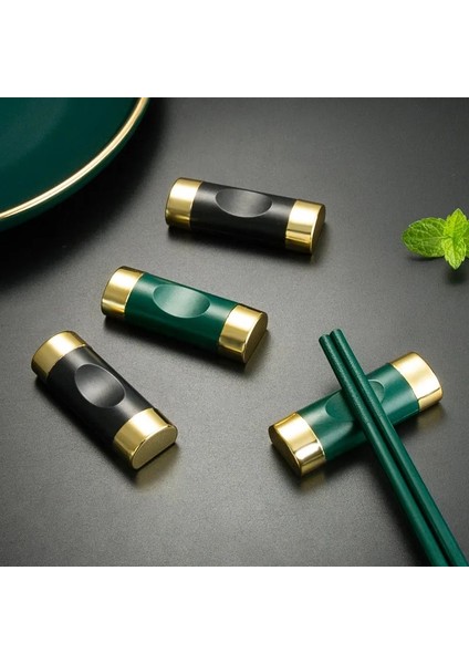 Siyah Altın Alaşım Çin Chopstick Gıda Sopa Suşi Çubuklarını Çubuklarını Dinlenme Çubuklarını Tutucu Kaşık Yastık Şekli Çerçeve Mutfak Aletleri (Yurt Dışından)
