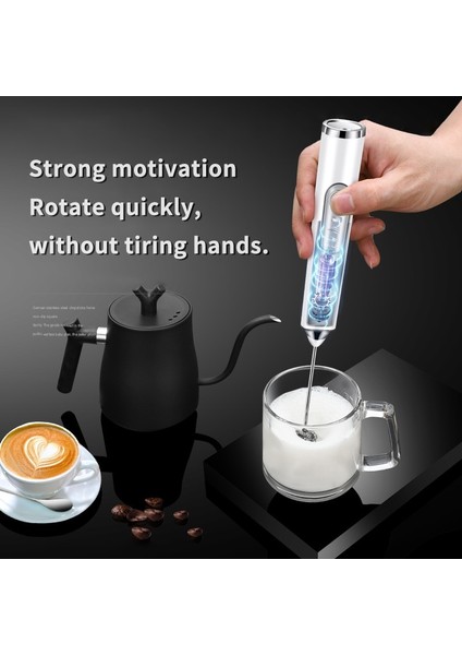 5 Adet Klasik Siyah Elektrikli Süt Köpürtücü Blender Kablosuz Kahve Çırpma Mikser El Yumurta Çırpıcı Cappuccino Frother Mikser USB Taşınabilir Mutfak Aletleri (Yurt Dışından)