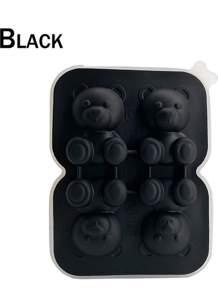 Siyah 1 Adet 4 Izgara Buz Küpü Tepsi Sevimli Ayı Şekli Buz Bloğu Kalıp Silikon Buz Yapım Makinesi Dondurma Aracı Dondurulmuş Buz Topu Buz Kutusu Kapaklı Buz Kalıbı (Yurt Dışından) fiyatları