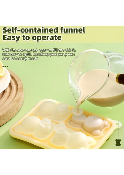 Sarı 1 Takım 4 Izgara 3D Küçük Teddy Bear Şekilli Buz Kalıbı Silikon Ayı Buz Küpü Kalıp Kahve Süt Çay Viski Makinesi Ev Dondurma Kalıbı (Yurt Dışından) fırsatları