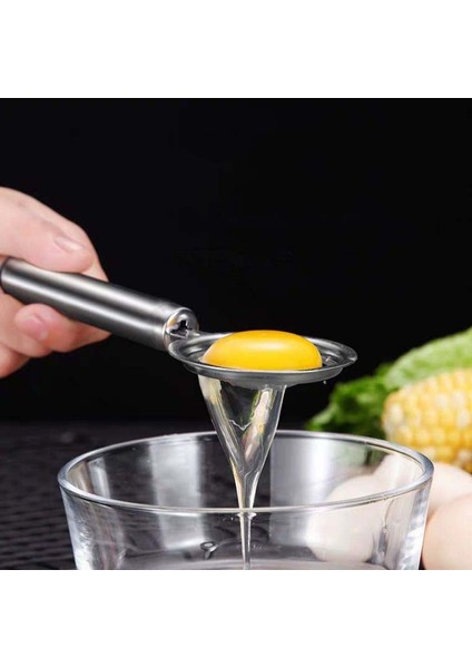 Kısa 13X7.5 cm Paslanmaz Çelik Yumurta Ayırıcı Bölücü Araçları Mutfak Yumurta Beyaz Ayırma Alet Pişirme Pişirme Ev Filtre Aracı Taşınabilir (Yurt Dışından) modelleri