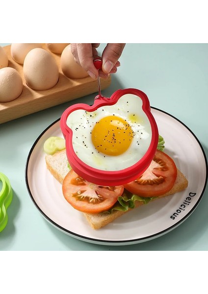 Stil 8 Ayı Şekli Silikon Kızarmış Yumurta Kalıp Gözleme Yüzükler Kalıp Omlet Makinesi Yumurta Pişirme Araçları Yumurta Kalıp Mutfak Aletleri (Yurt Dışından) indirimleri