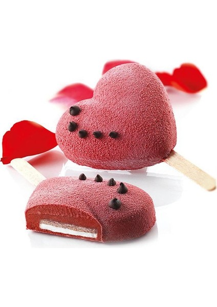Xg-13 3/4 Dondurma Kalıp Kalp Şekli Silikon Kalıplar Buz Küpü Tepsi Çikolata Popsicle Kalıpları Dıy Ev Yapımı Aletler Yeniden Kullanılabilir Kalıplar Buz Tepsisi (Yurt Dışından)