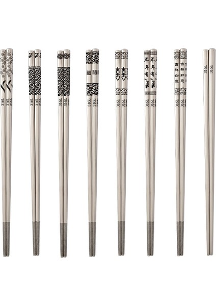 9-1 Çift 24 cm Kore Yemek Çubukları 316L Paslanmaz Çelik Yüksek Kaliteli Lazer Gravür Anti-Haşlanma Anti-Patinaj (Yurt Dışından) indirimleri