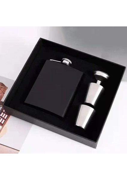 Tek Gümüş 8 Oz / 220 ml Taşınabilir Flagon Cep Şişesi Seti ile Bardak Viski Votka Şarap Pot Alkol Açık Hediye Kutusu Içme Şişe Araçları (Yurt Dışından)