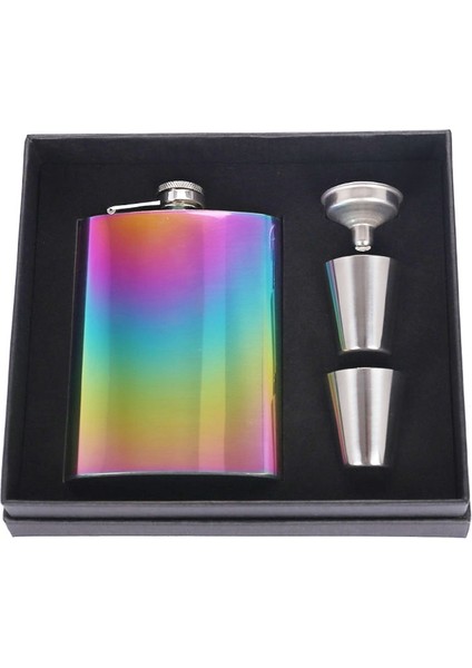 Tek Gümüş 8 Oz / 220 ml Taşınabilir Flagon Cep Şişesi Seti ile Bardak Viski Votka Şarap Pot Alkol Açık Hediye Kutusu Içme Şişe Araçları (Yurt Dışından)