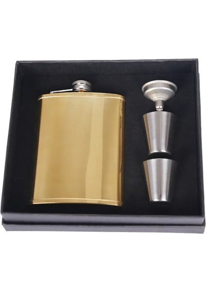 Tek Gümüş 8 Oz / 220 ml Taşınabilir Flagon Cep Şişesi Seti ile Bardak Viski Votka Şarap Pot Alkol Açık Hediye Kutusu Içme Şişe Araçları (Yurt Dışından)