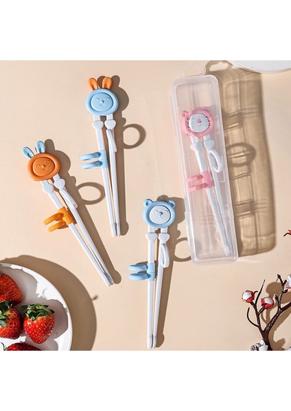 02-Saklama Kutusu 1 Adet Karikatür Çocuk Yeme Eğitim Çubukları Yeniden Kullanılabilir Eğitim Çubuklarını Kullanışlı ve Sevimli Çocuk Sofra Seti (Yurt Dışından) fiyatları