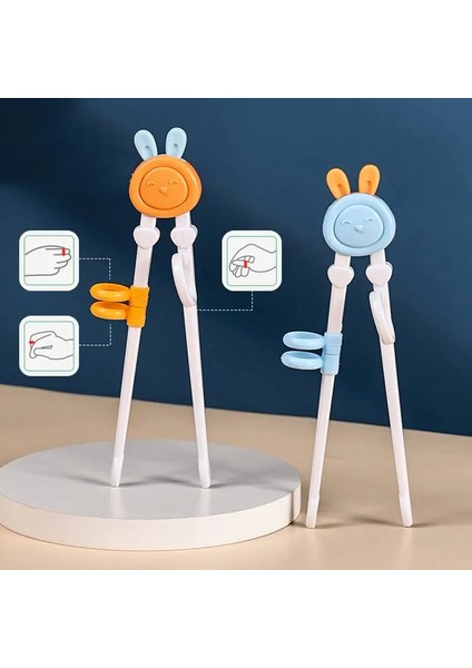 02-Saklama Kutusu 1 Adet Karikatür Çocuk Yeme Eğitim Çubukları Yeniden Kullanılabilir Eğitim Çubuklarını Kullanışlı ve Sevimli Çocuk Sofra Seti (Yurt Dışından) modelleri