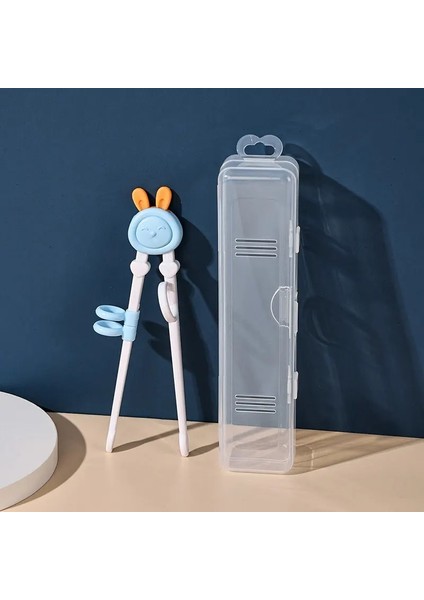 02-Saklama Kutusu 1 Adet Karikatür Çocuk Yeme Eğitim Çubukları Yeniden Kullanılabilir Eğitim Çubuklarını Kullanışlı ve Sevimli Çocuk Sofra Seti (Yurt Dışından) indirimleri