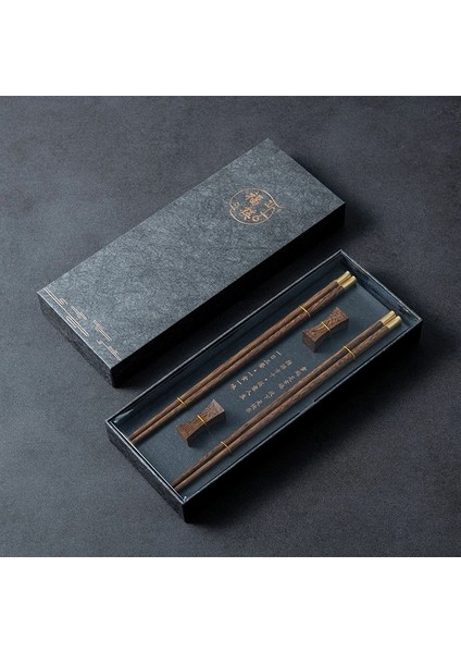 Fu Sandal Ağacı 2 Çift Yüksek Kalite Premium Ahşap Kırmızı Sandal Ağacı Hediye Kutusu Ambalaj Ev Silindirik Ahşap Çin Çubuklarını Set Sofra (Yurt Dışından)