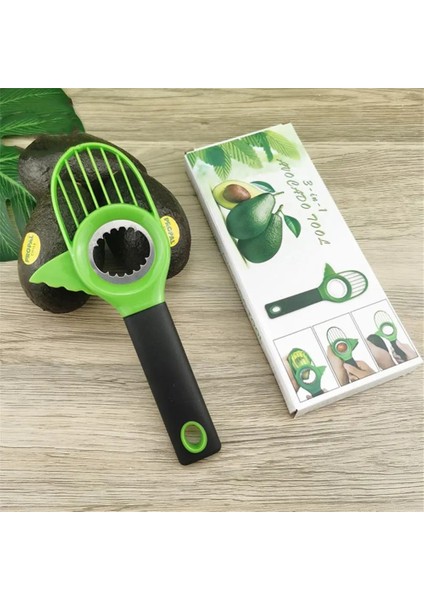 Temizle 3 In 1 Avokado Dilimleme Silikon Kavrama Kolu Avokado Shea Tart Splitter Pitter Kesici Çukur Sökücü Meyve Bıçağı Mutfak Gadget (Yurt Dışından)