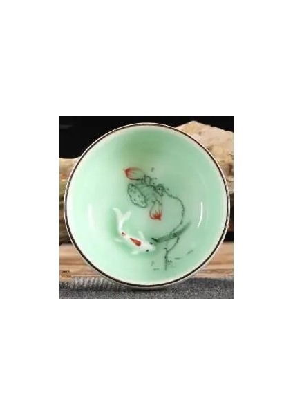 C Lotus Çay Bardağı Porselen Zen Drinkware El Boyalı Seramik Yeni Varış Küçük Çay Kupa Balık Çin Çay Seti Aksesuarları (Yurt Dışından)
