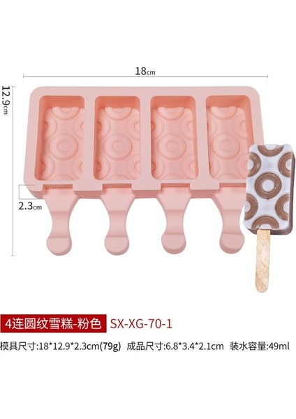 E-Pembe Dondurma Silikon Kalıp Dıy Popsicle Dondurma Yapma Makinesi Silikon Yaz Buz Küpü Kalıp Mutfak Dondurma Modeli (Yurt Dışından)
