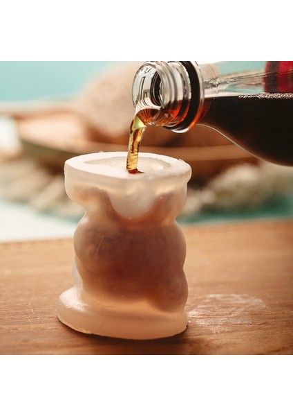 AA62-TEDDY Dog 3D Ice Cube Maker Küçük Teddy Bear Şekli Çikolatalı Kek Kalıp Tepsi Dondurma Dıy Aracı Viski Şarap Kokteyl Silikon Kalıp (Yurt Dışından) modelleri