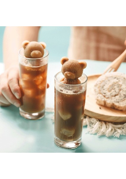 AA62-TEDDY Dog 3D Ice Cube Maker Küçük Teddy Bear Şekli Çikolatalı Kek Kalıp Tepsi Dondurma Dıy Aracı Viski Şarap Kokteyl Silikon Kalıp (Yurt Dışından) indirimleri