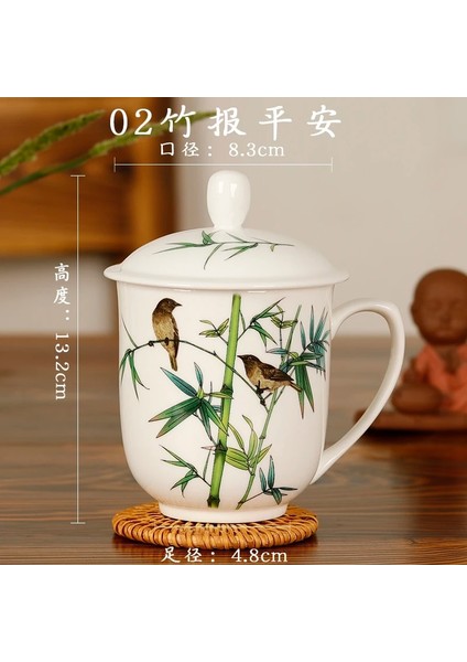 K Jingdezhen Seramik Çay Bardağı Kapaklı Kemik Çini Su Bardağı Ofis Toplantısı Vup Otel Şirketi Özelleştirilmiş Pastel Logo (Yurt Dışından) modelleri