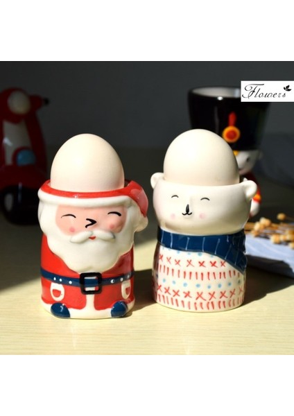 Beyaz Noel Baba Yaratıcı Iskandinav Sevimli Yumurta Tepsisi Seramik Buğulanmış Yumurta Raf Dekor Hediye Yumurtalık Pişirme Alet Mutfak Aksesuarları (Yurt Dışından)